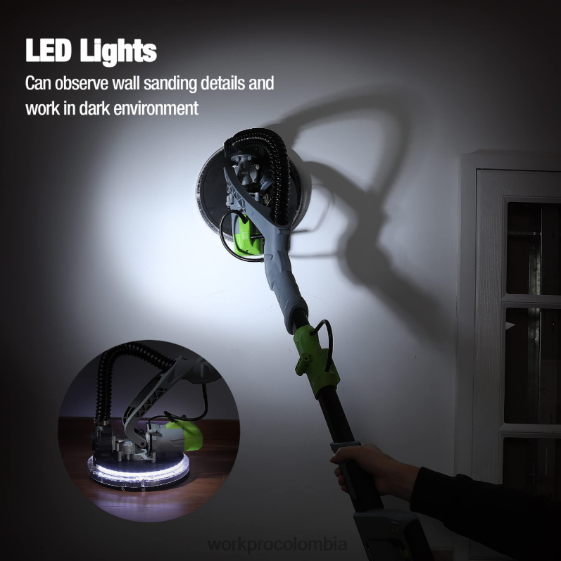 WORKPRO Lijadora eléctrica para paneles de yeso de 720w con aspiradora JP02P228 herramienta moderno