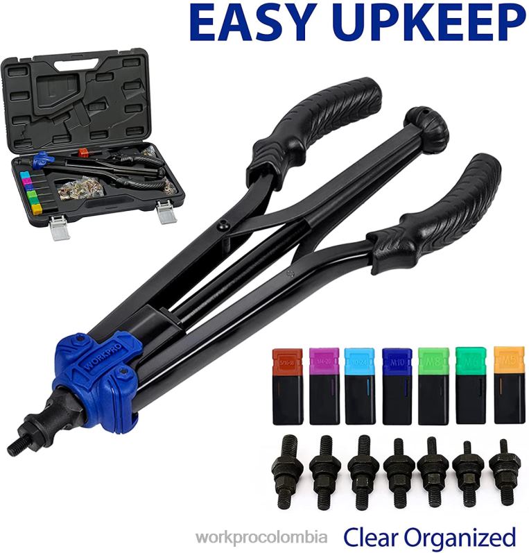 WORKPRO Herramienta para tuercas remachables, 70 Uds., tuercas remachables y estuche de transporte, kit de herramientas manuales roscadas JP02P309 herramienta útil