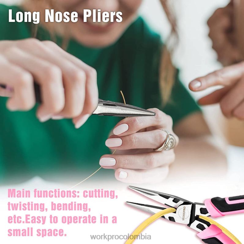 WORKPRO Juego de alicates de 4 piezas. JP02P251 herramienta rosa