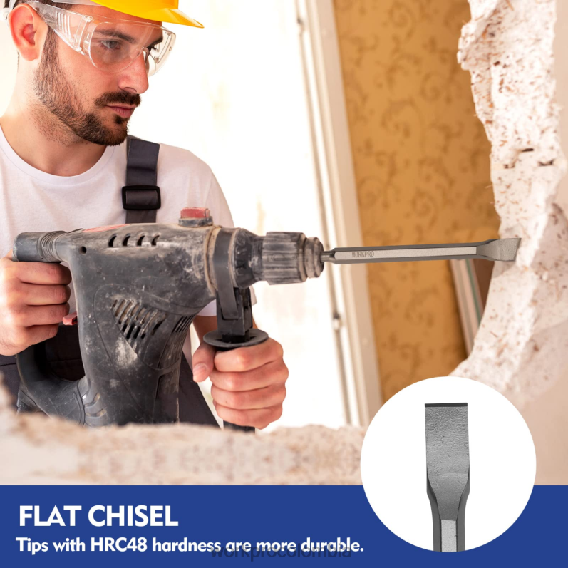 WORKPRO Juego de cinceles y brocas de martillo perforador sds-plus de 17 piezas JP02P199 herramienta útil