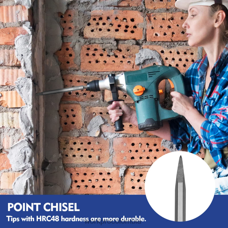 WORKPRO Juego de cinceles y brocas de martillo perforador sds-plus de 17 piezas JP02P199 herramienta útil