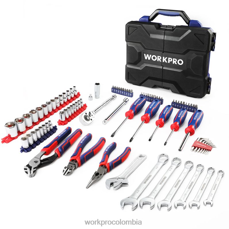 WORKPRO Juego de herramientas mecánicas de 87 piezas, kit de herramientas manuales con caja de herramientas de almacenamiento JP02P305 herramienta moderno