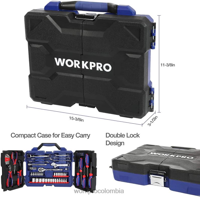 WORKPRO Juego de herramientas mecánicas de 87 piezas, kit de herramientas manuales con caja de herramientas de almacenamiento JP02P305 herramienta moderno