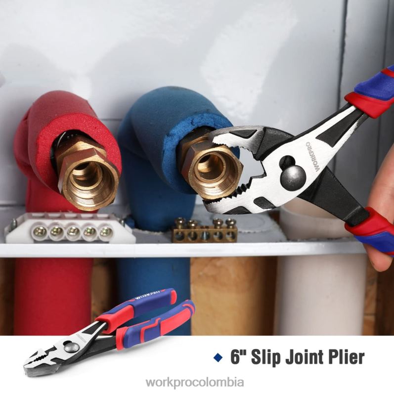 WORKPRO Juego de herramientas para el hogar de 35 piezas con caja de herramientas de almacenamiento. JP02P246 herramienta rosado azul