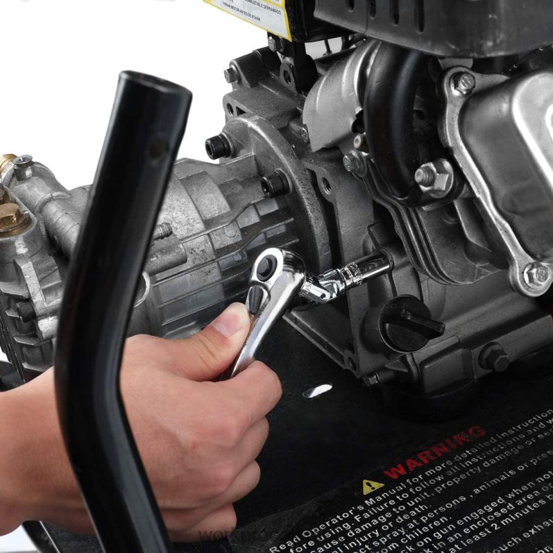 WORKPRO Juego de vasos, juego de vasos de 70 piezas con trinquete de liberación rápida, métrico y sae JP02P308 herramienta moderno