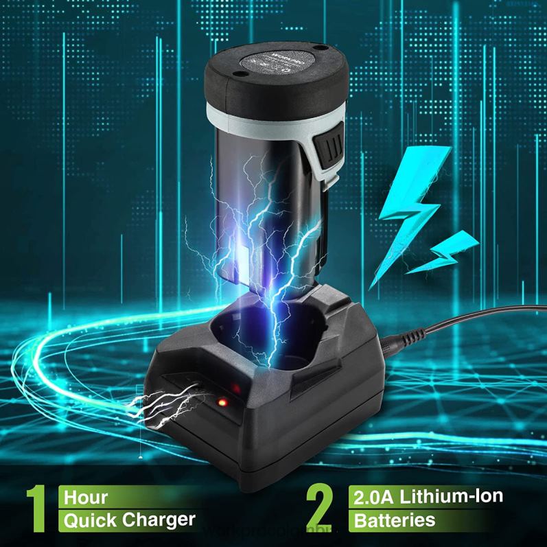 WORKPRO Llave de trinquete eléctrica inalámbrica, juego de 9 piezas de llave de trinquete eléctrica de 12 V y 40 pies-libras JP02P227 herramienta útil